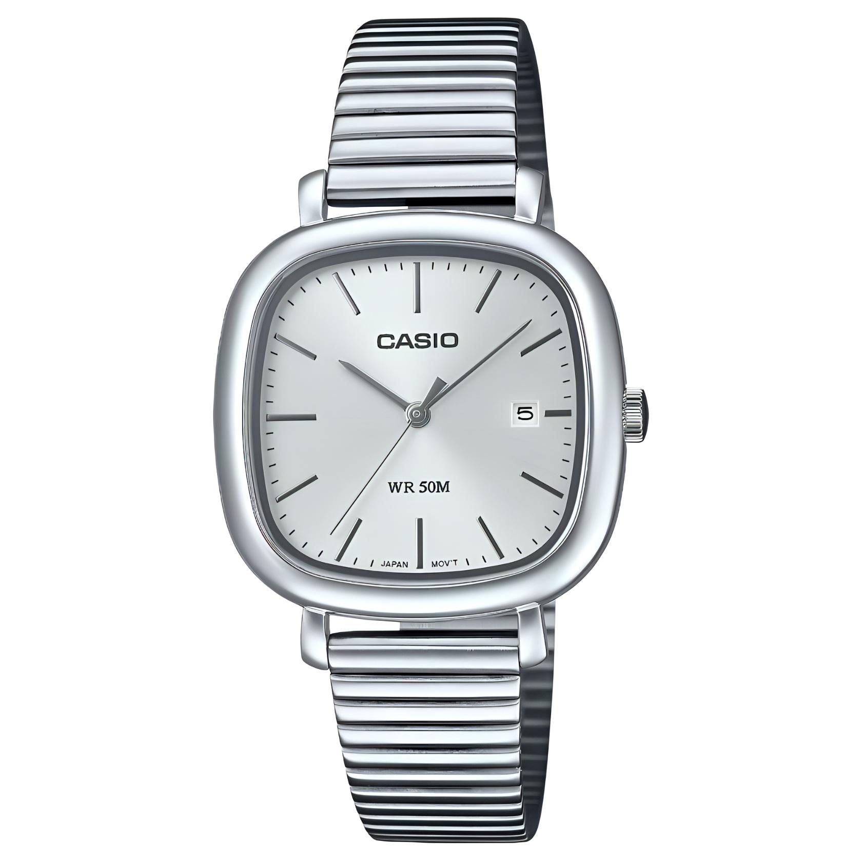 

CASIO STANDARD Quartz Movement Stainless Steel Strap Watch 36.7*30mm Women s Watch Silver Dial LTP-B166D-7AV Silver Dial