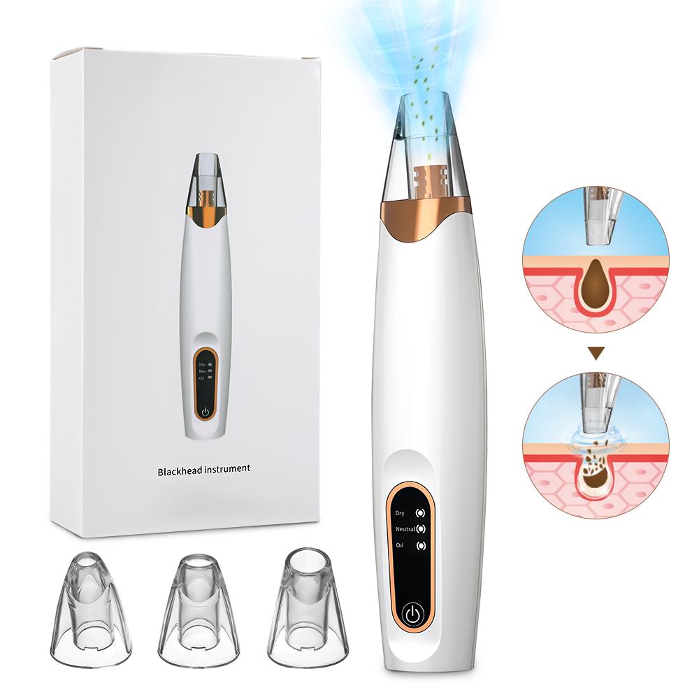 Acne Treatment Tool Efficient Blackhead Remover Rechargeable Pore Vacuum with Led Screen 3 Suction Probes 3 Modes for Women Men