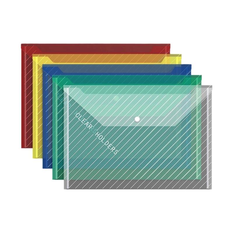 10 Pcs A4 File Folders Clear Document Bag Document Folders Paper Storage Bag Document Holders School Office Supplies 1