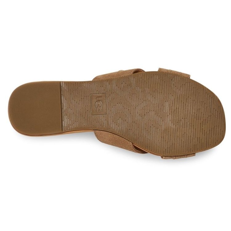 UGG Kenleigh Slide Two-Layer Cowhide Lightweight Comfortable Fashion Slippers Women Slippers Chestnut 1142710-CHE