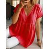 BITCED Moda Donna Casual Tinta Unita Stampa Manica Corta Scollo a V Camicette e Camicie Design Unico