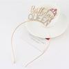 Gift Letter Zinc Zinc Alloy Tiara  Crown Birthday Hair Hoop Birthday Queen Headband Female Jewelry