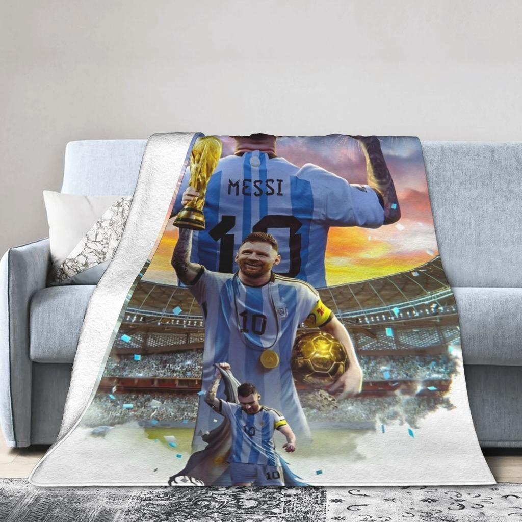 Argentina Number 10 Football Soccer Blanket Flannel Decoration Messied Portable Warm Throw Blanket for Home Couch Bedding Throws