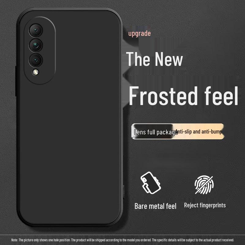 Black Cartoon Chinese Style Silicone Honor X20se Phone Case with Tempered Glass Protector
