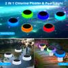 Pool Chlorine Floater with Solar Light 6 Lighting Modes IP68 waterproof 2H 4H 6H timing Anti Sinking Mushroom Floating