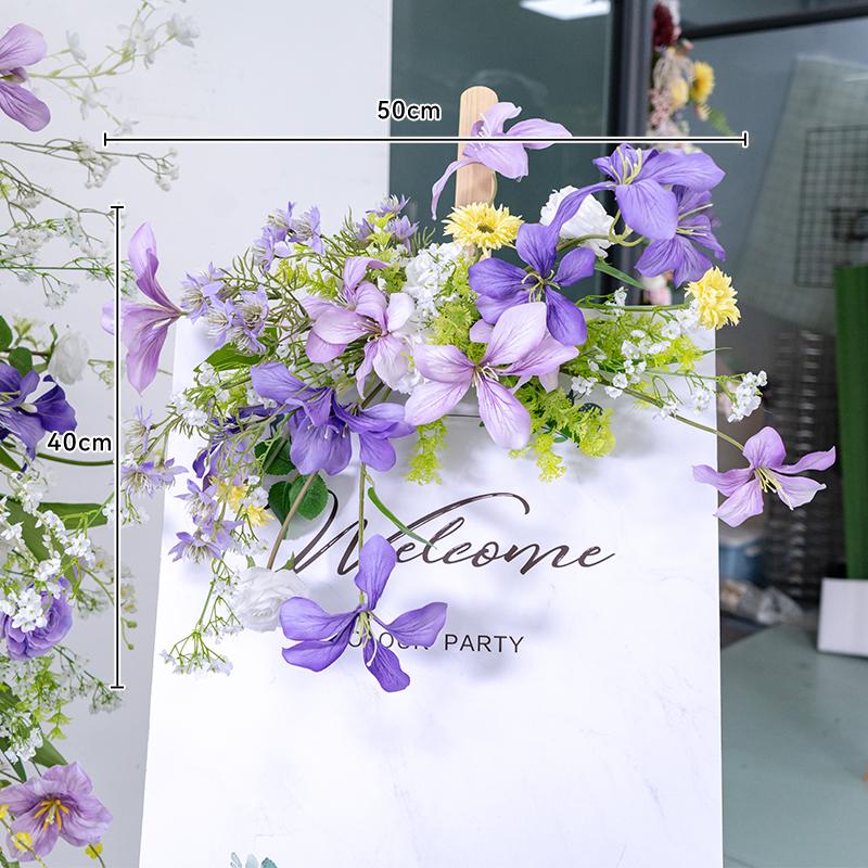 Фиолетовый шелковый цветок свадебное настенное украшение и фон для фотосъемки