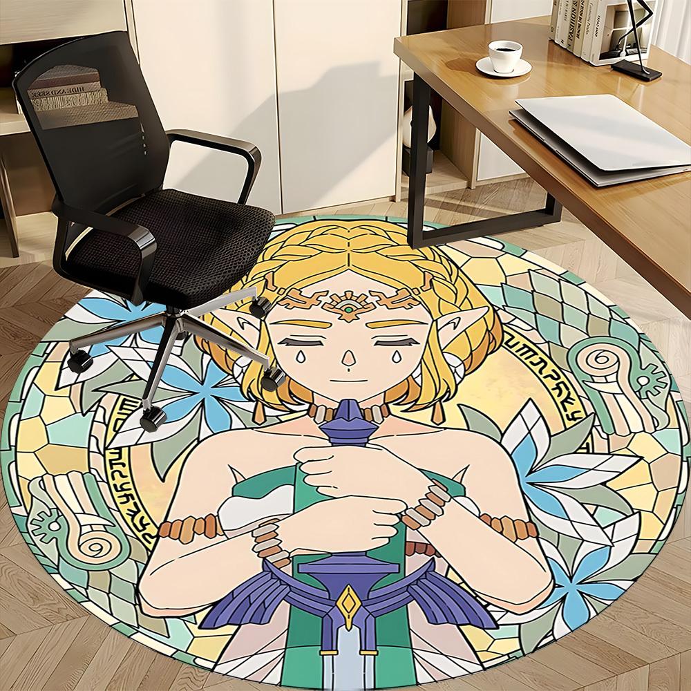 1pc The Legend of Zelda Office Round Area Rug, Under Office Chairs Bedroom Living Room Home Decor, Room Decoa1016179
