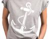 Trendy Print Shirt Anchor Light Grey, Oversize, Large Sizes, XS - 5XL