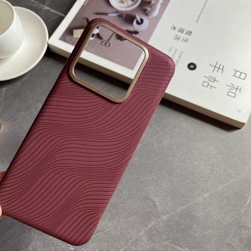 Xiaomi Mi 14 Mobile Phone Case Business Personality Creative Electroplating Water Wave Leather Pattern Anti-drop 14pro Protective Case