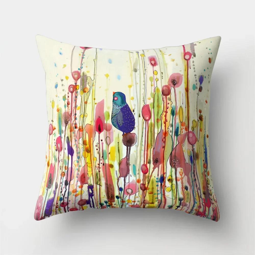 Mode Kissenbezug Cartoon Funda Cojin Sonnenaufgang Überwurfkissen für Schlafzimmer Regenbogen Kissenbezug Housse De Coussin Hogar