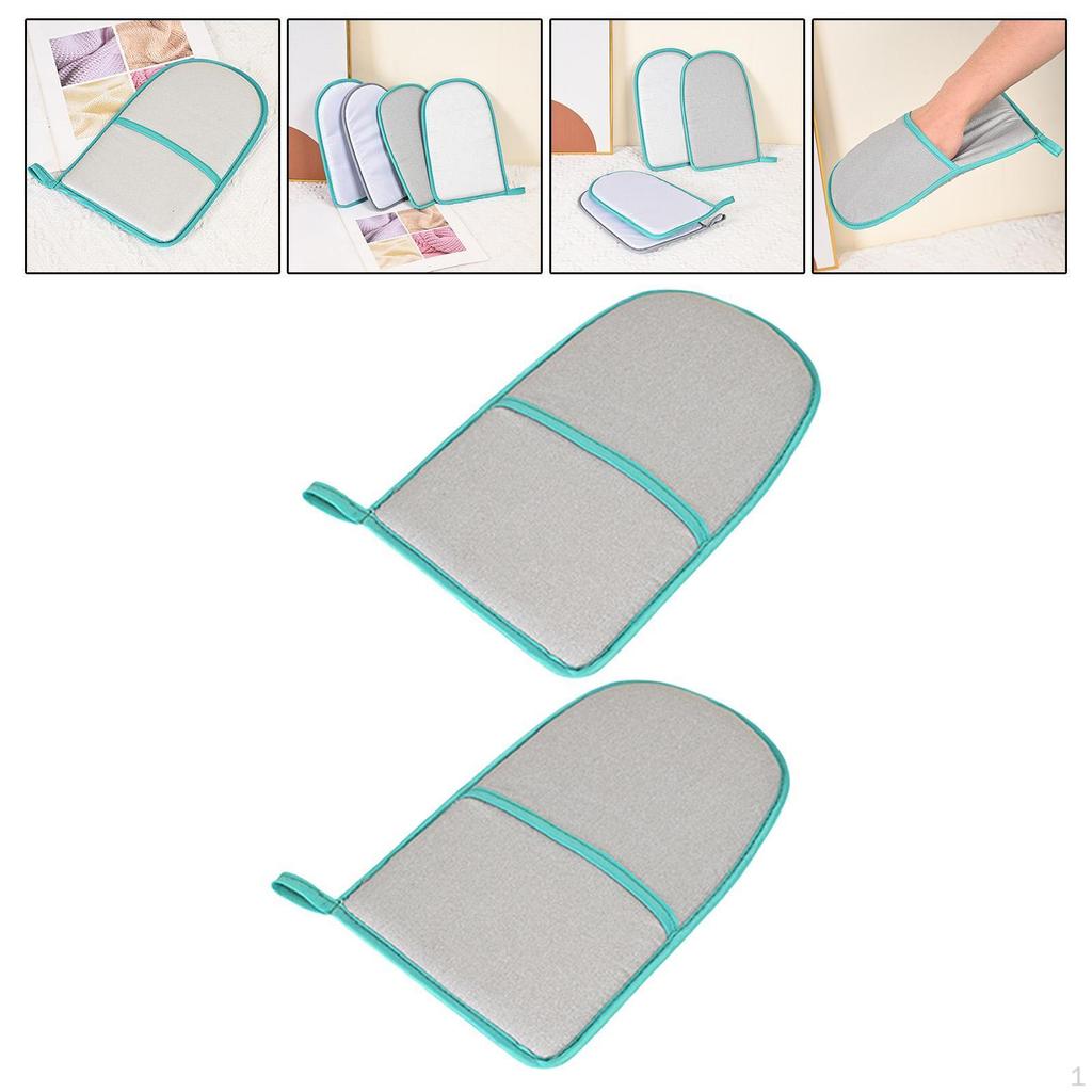 2 Pieces Ironing Gloves Anti Steam Mit Heat Insulation with Loop for Clothes Steamers Thick Sponge