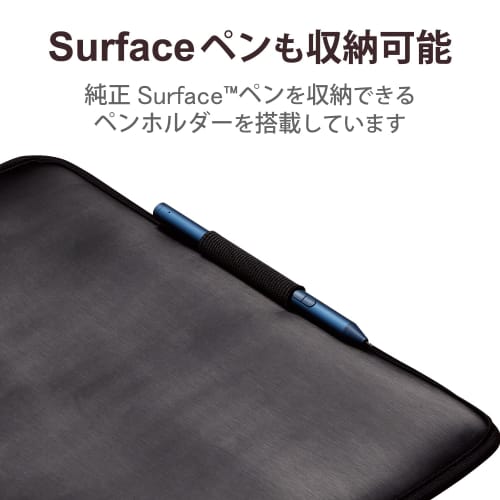 ELECOM Surface ProX/8/9/10/11 Generation Case PC Case Semi-Hard Pouch Sleeve Shockproof with Pen Holder Black TB-MSP8SHPBK