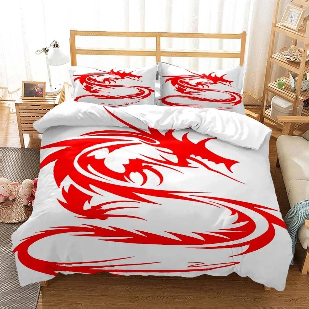 3D Dragon Tier Printed Queen Bedding Set King Size Bedding Set Soft and Comfortable Bedding Set Luxury