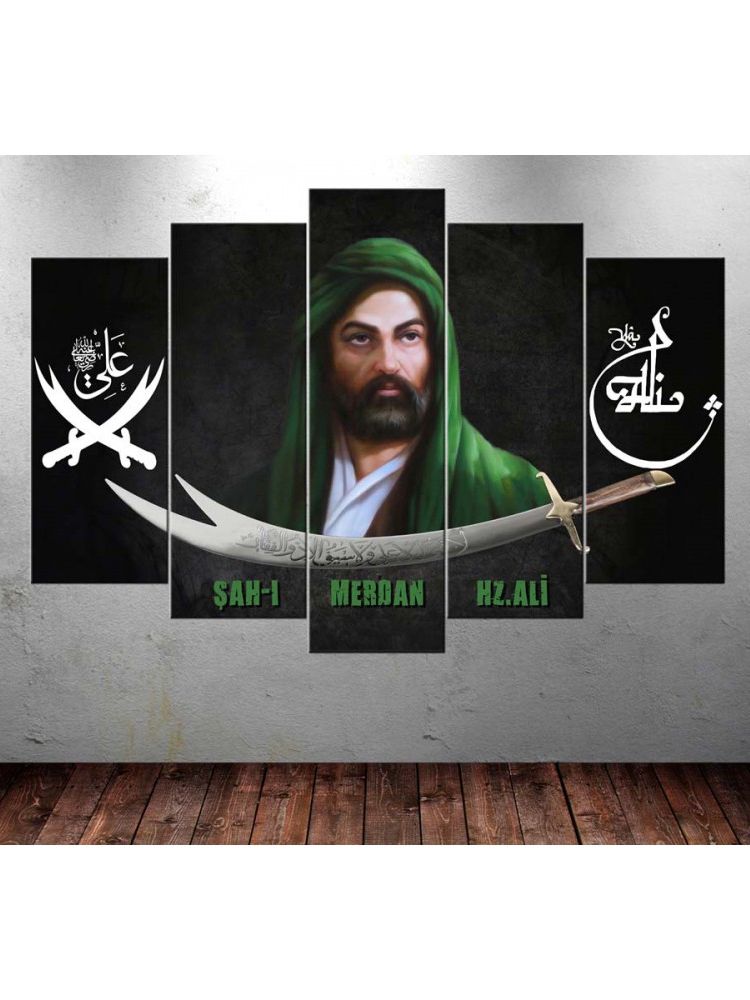 

Исламский Хазрети Али Зульфикар Аллах Мухаммед без рамы, 5 панелей, настенные художественные холсты, постеры, живопись для гостиной, домашний декор, фотографии 30x40 30x60 30x80cm