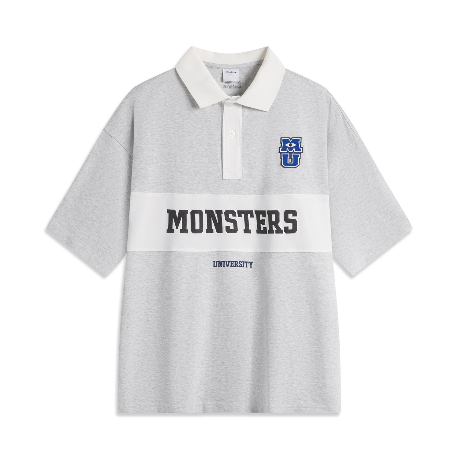 

Li Ning X Disney Коллаборация Серия Университет Монстров Цветные блоки с буквами Удобная Универсальная Свободная Футболка поло с коротким рукавом APLU147-2 XXL