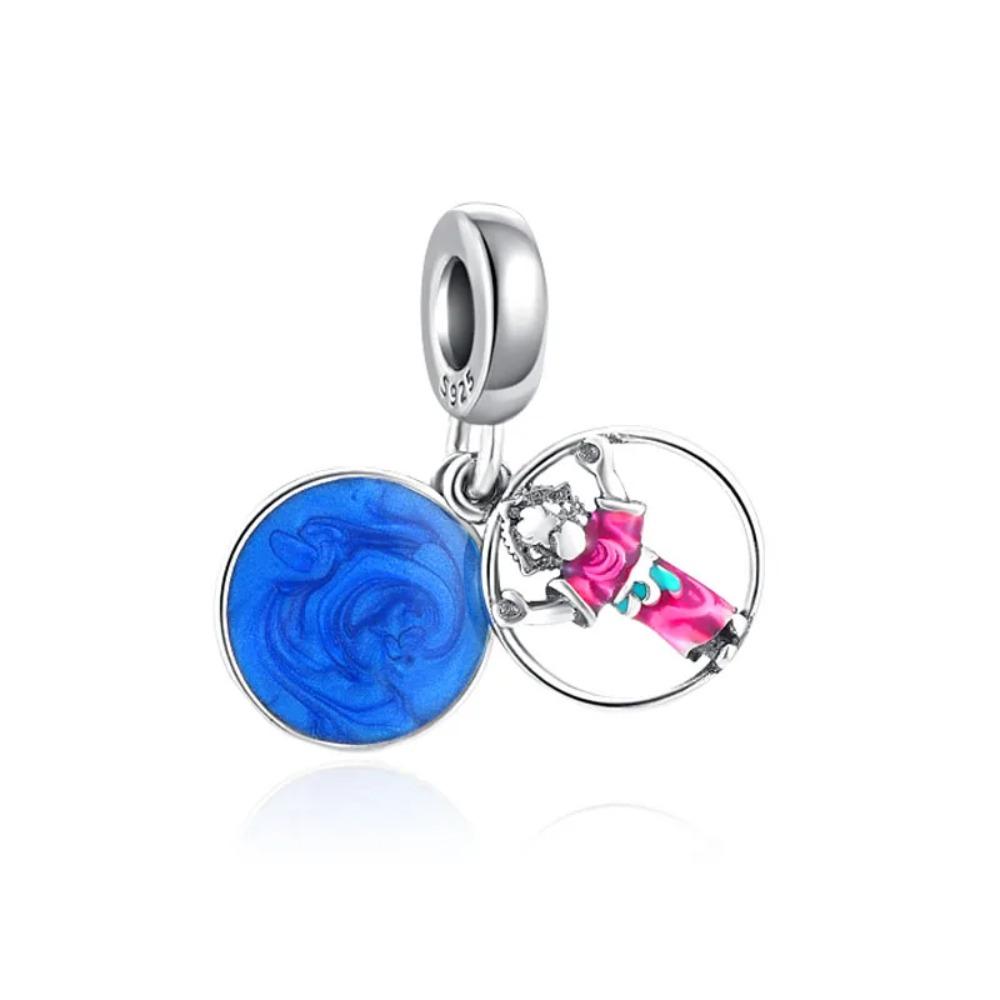 925 Silver Plated Turtle Fish Pendant Charm with Ship Star Bead for Pan Thin Bracelet Jewelry Gift