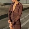 Ins Sexy Internet Celebrity Hottie Lapel Tight Skirt Summer New Single-breasted Cardigan Pleated Dress