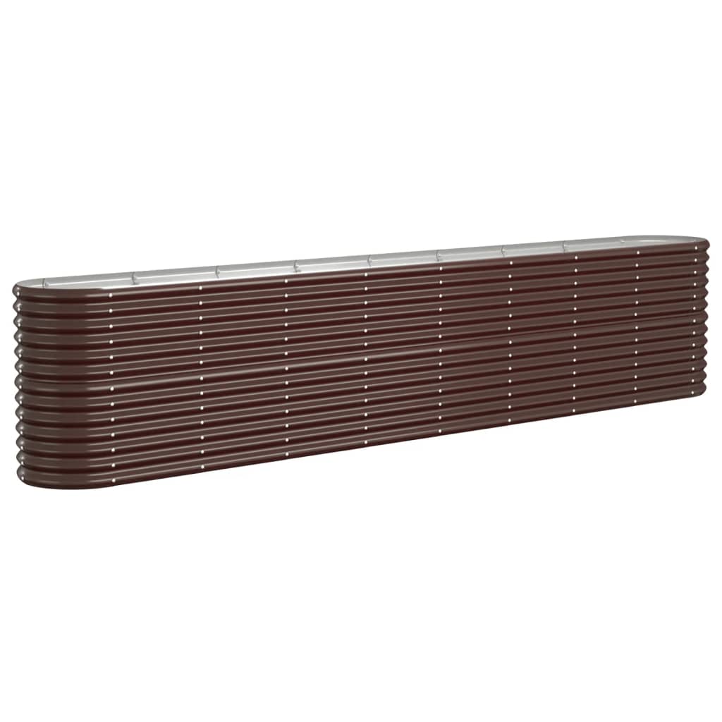 Vidaxl Raised Planter, Powder-Coated Steel, 332X40X68 Cm, Brown