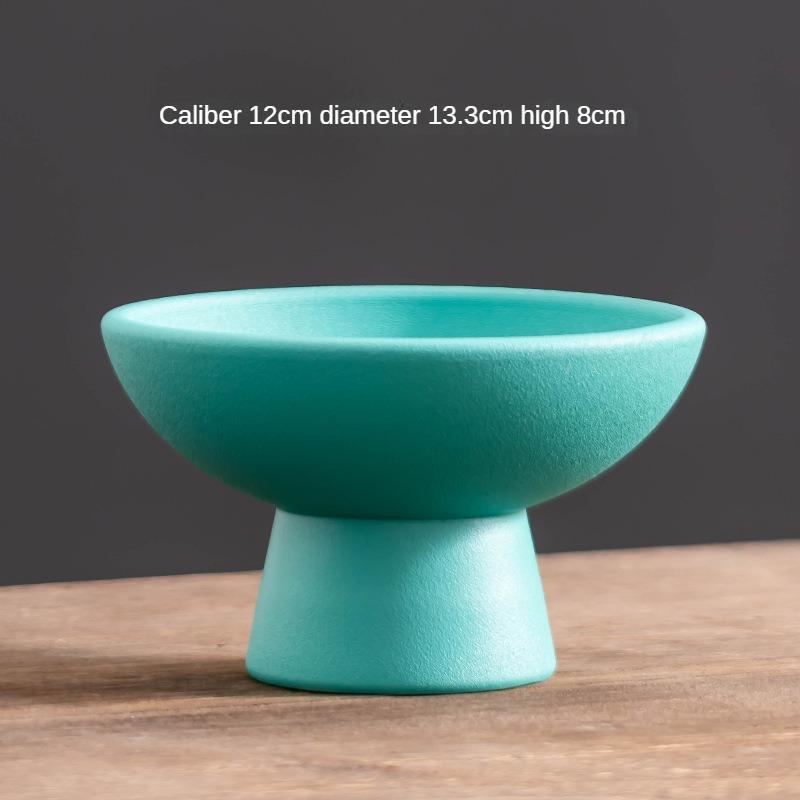 

Поднос для фруктов на высокой ножке в китайском стиле, керамический поднос, украшение для фруктов для гостиной, декоративный поднос, поднос для чая и закусок