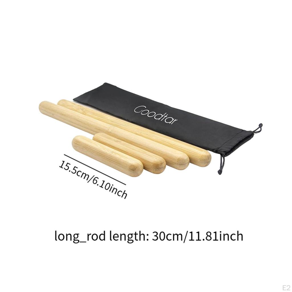 4 Stück Bambus Ganzkörper-Massagestab für Fitnessstudio, Reise Mehrzweck Handheld