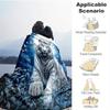 Moonlight Forest Tiger Blanket - Soft Flannel Throw with Majestic White Tiger & Full Moon Design, Cozy All-Season Blanket for So
