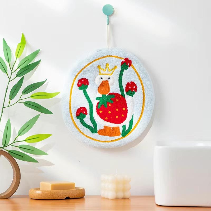 

Милый утенок мягкий впитывающий милый животный ручной полотенец подвесной утолщенный кухонный ванный банная тряпка ручной полотенец