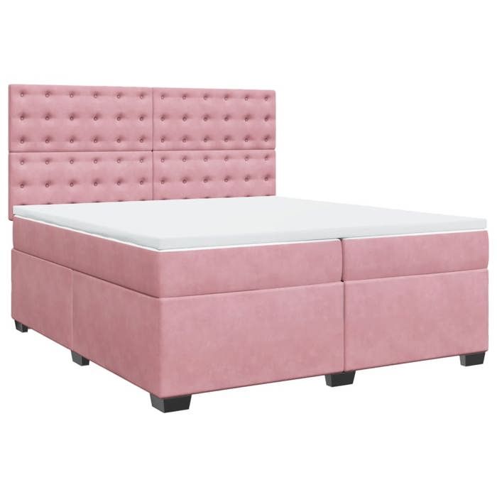 Maison Exclusive - Sommier à lattes de lit avec matelas Rose 200x200 cm Velours