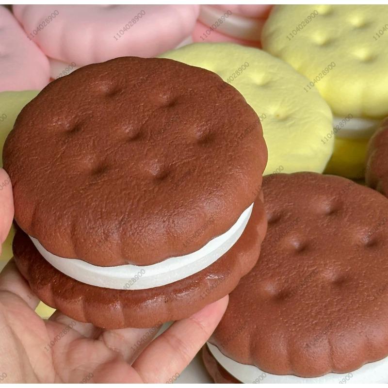 Realistische Taart Grote Koekje Langzaam Rijzend Squishy Speelgoed, Zacht Knijpbaar Anti-Angst Stressverlichting Nieuwigheid Decompressie Cadeau voor Volwassenen Chocola