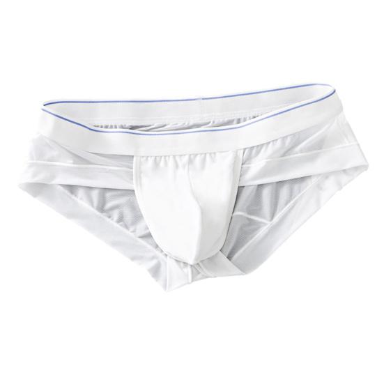 Men Briefs Summer 3D Pouch Solid Color Soft Sheer Breathable Comfortable Stretch Quick Drying Male Triangle Bikini Underwear