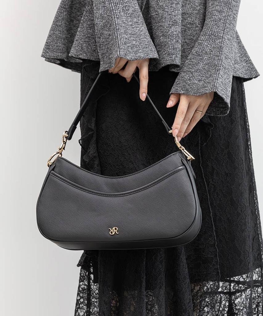 Randa Jewel Motif Shoulder Black Women's Bag, FB36181,