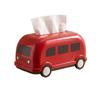 Large Capacity Bus Tissue Box Retro Spring-Loaded Cartoon Napkin Dispenser Wide Mouth Creative Tissue Storage Case Office