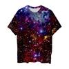 Summer New Galaxy Space Graphic 3D Print T-Shirts Men Women Short Sleeve Round Neck T Shirt Harajuku Y2K Tops Tees Man Clothing