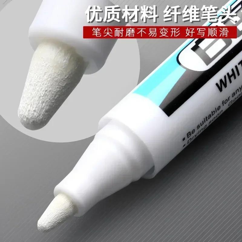 1/3Pcs White Permanent Marker Pens 0.7/1.0/2.5MM Paint Marker For Wood Rock Plastic Leather Glass Stone Metal Deep Hole Marker