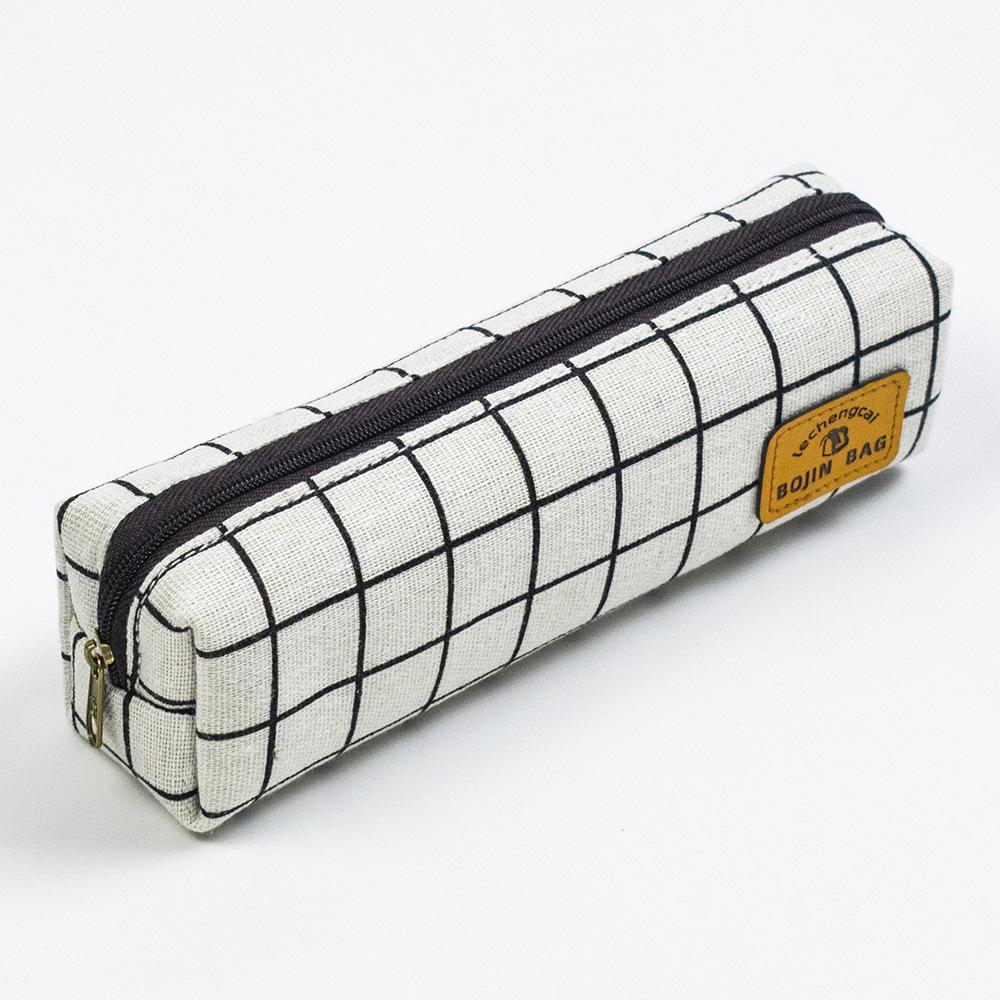 Simple Canvas Pencil Case Stationery Storage Bag Box High-end Pencil Case for Junior and Senior High School Students