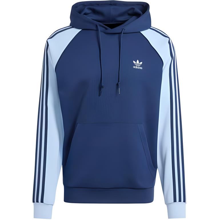 Adidas Minimalist Brand Small Logo Letter Embroidery Color Block Hoodie Men Hoodies Navy-Blue IY4863 L