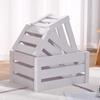 Retro Distressed Wooden Slat Storage Box for Display and Decor
