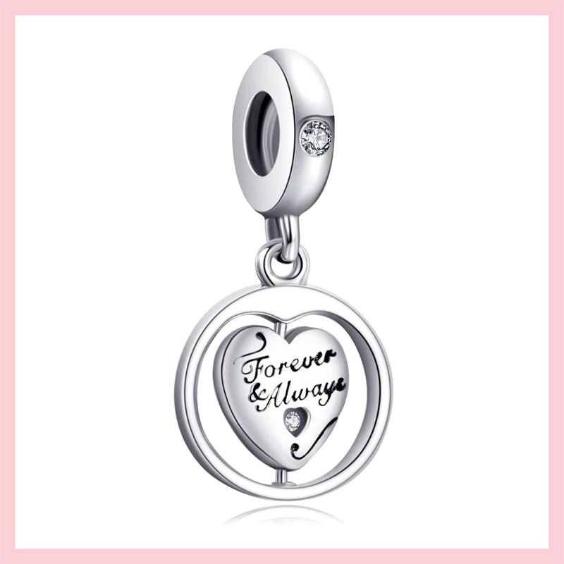 

New Charm Bead Charms copper Forever Always Charm Bead Charms Compatible With Snake Chain Bracelets Necklaces Do It Yourself Jewellery