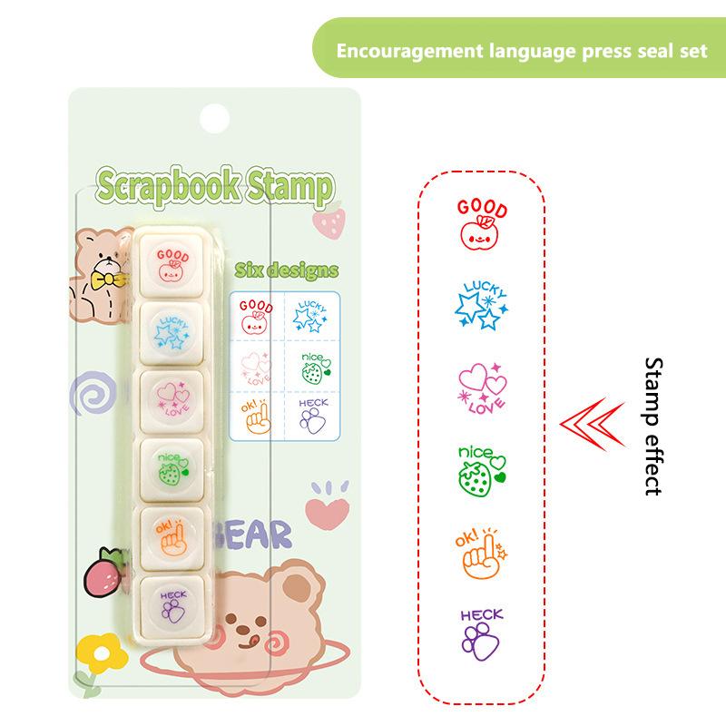 

1 набор аксессуаров для скрапбукинга, канцелярские товары, кавайные штампы, декоративные штампы для искусства, DIY, поделок, альбома, журнала, планера