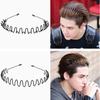 Hair Styling Tool Alice Style Black Head Hoop Sports Metal Hairband Wavy Headband Casual Headwear