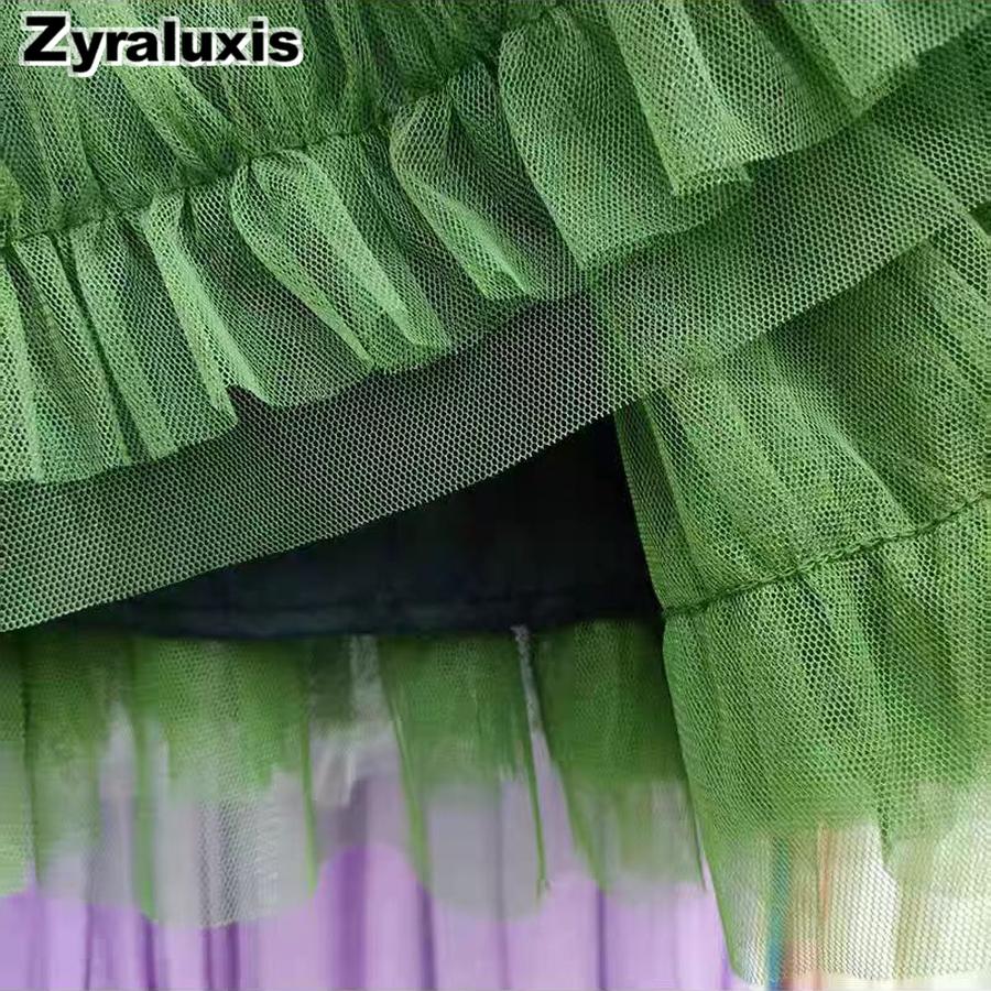 Neues Patchwork Colorblock Netzkleid für Mädchen, Fee Prinzessinnenkleid, Tüllkleid, INS Tanzperformance Halbkörper Kurzer Rock