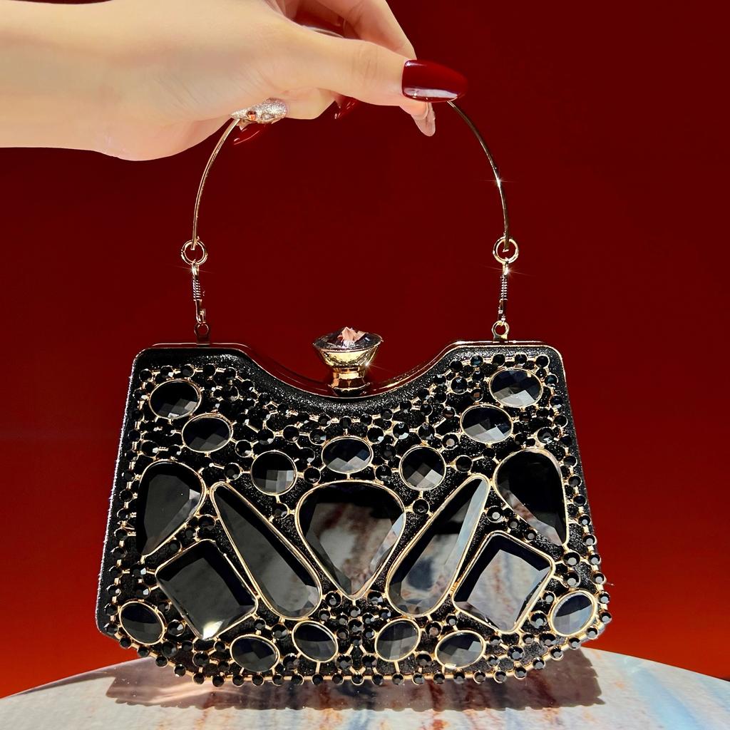 Waterdrop Handbag - Evening Bag - French-style Diamond-studded Handbag - High-end and Luxurious Chain Strap Women's Bag Casually