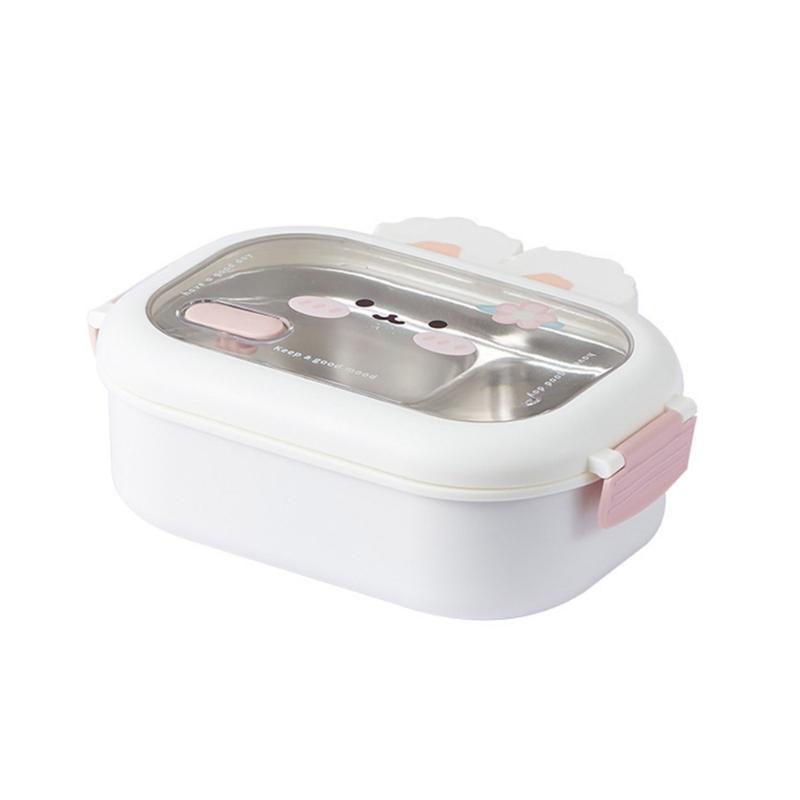 Rabbit Decorated Meal Container Multi Compartment Rabbit Lunch Box for Children Stable Stainless Steel Container