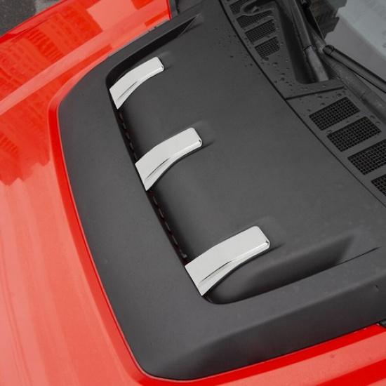 Chrome Hood Scoop Air Vent Cover Trim Bezels For Ford F150 2021-2023 Accessories