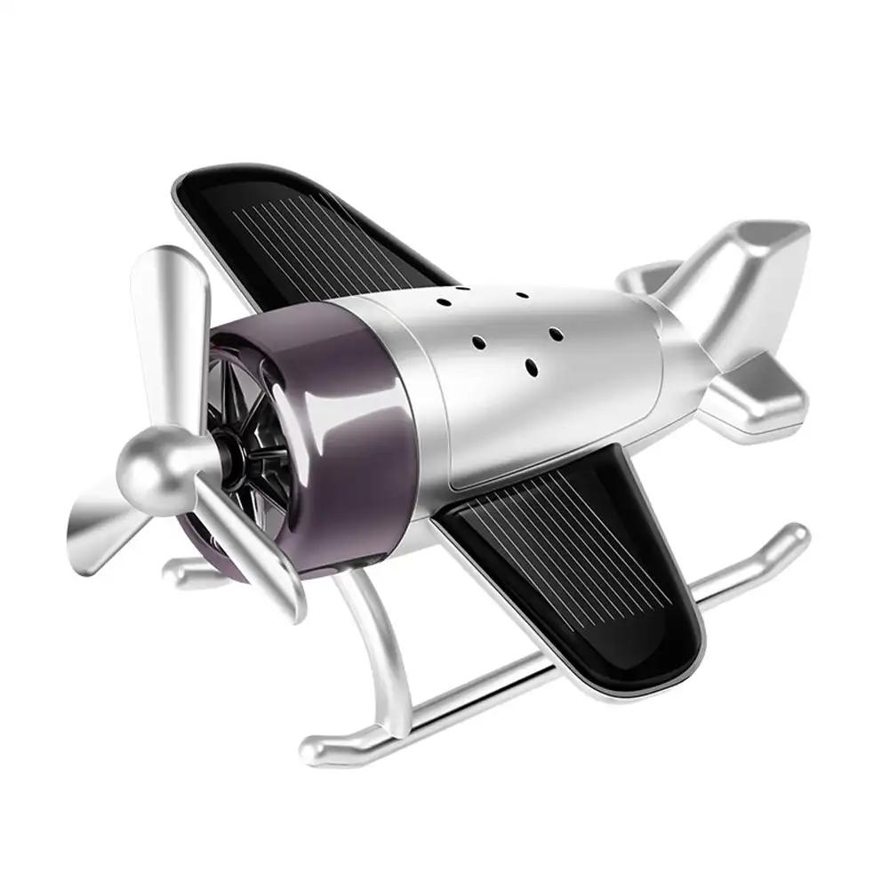 Creative Solar Aircraft Car Air Freshener Central Control Airplane Ornament Mini Decoration Car Perfume Air Freshener Fragrance