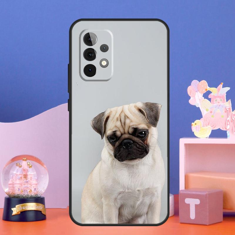 Cute Pug Dog Case For Samsung Galaxy A14 A24 A34 A54 A15 A25 A12 A22 A32 A52 A51 A71 A13 A33 A53 Cover