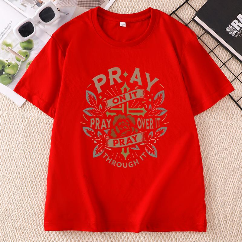 UnisexS Floral Letter Print Tshirts Casual Round Neck T Shirt for Summer Short Sleeve Printed Tshirt Unisex Clothing Tops