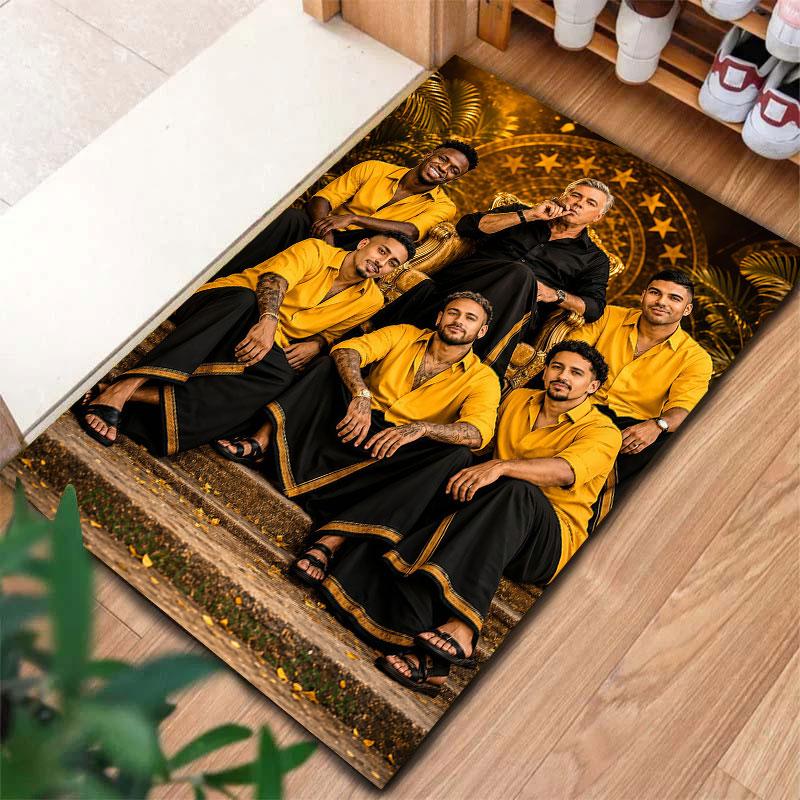Brazil National Football Team Carpet Rug for Living Room Bedroom Home Sofa Decoration,Kids play Non-slip Floor Mat