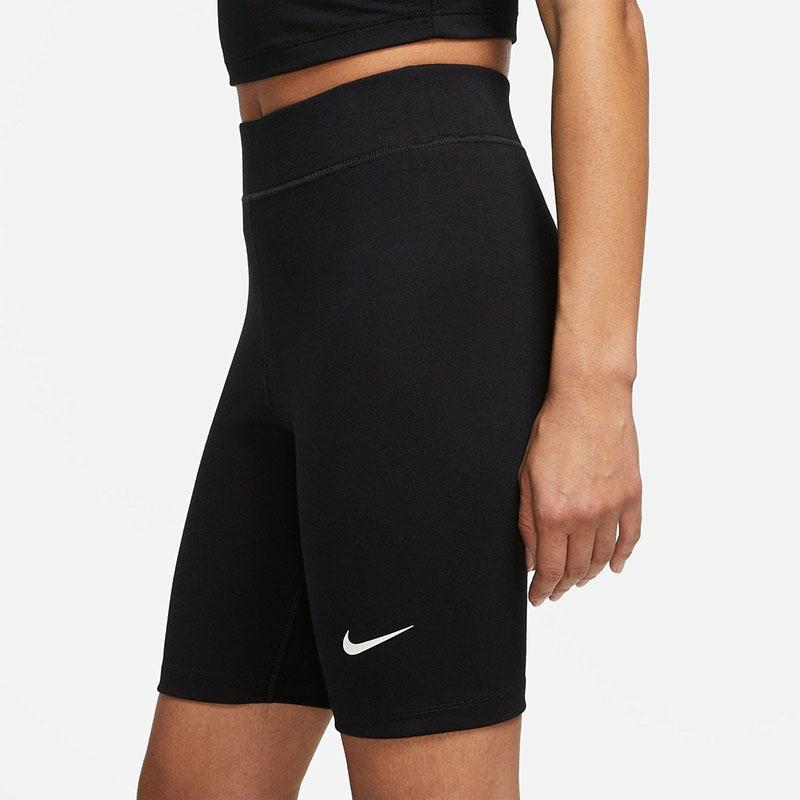Nike Logo Print Solid Color Breathable Mid-Rise Compression Shorts Women Bottoms Black DV7798-010