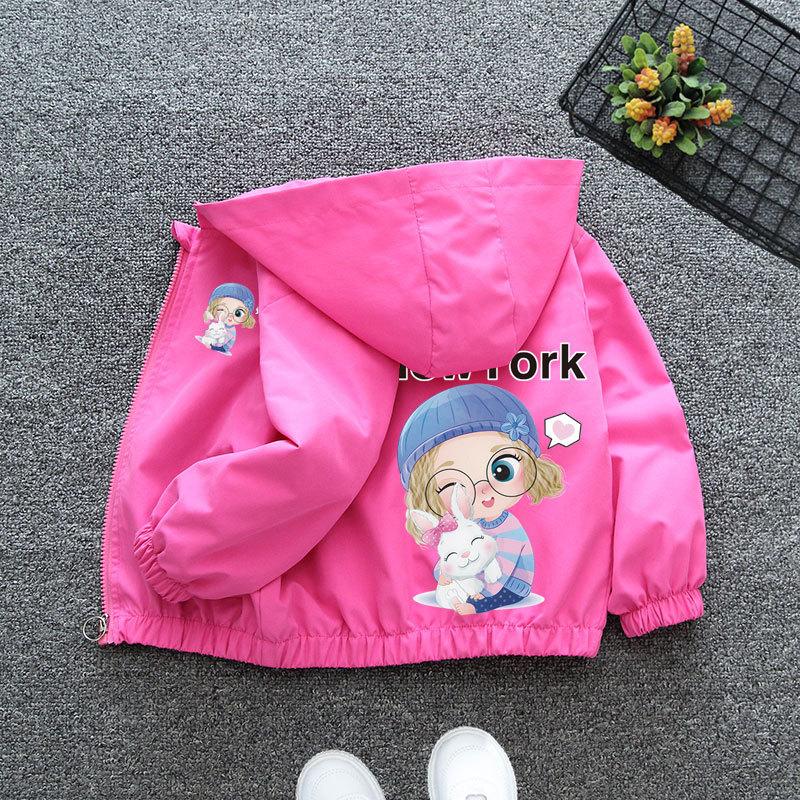 Jacke Kinder Outdoor Jungen und Mädchen Jacke Frühling Ball Dünner Abschnitt der Mittel- und Großkinder Locker Lässig Kapuze Rushing Mantel