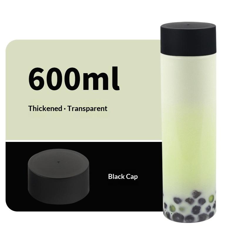 400/500/600Ml Round Disposable Juice Beverage Bottle Milk Tea Yogurt Transparent Plastic Bottles